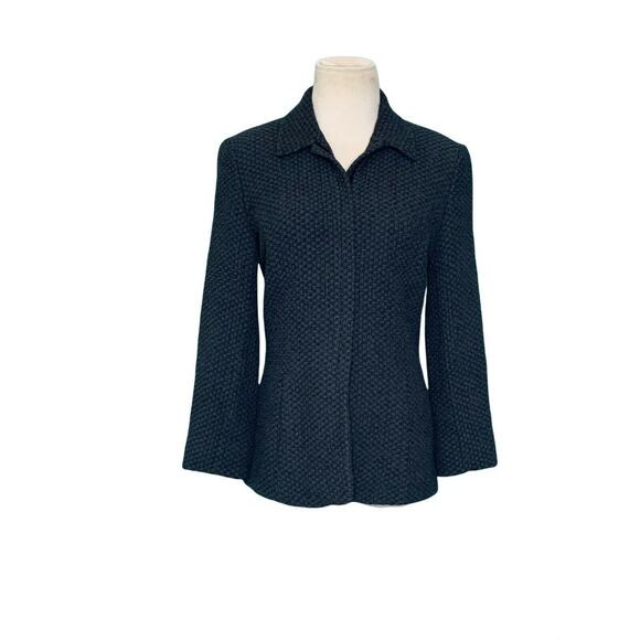 Pedro del Hierro gray woven zipper blazer jacket size 40 - Small - Picture 8 of 10